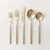 20-Piece Parallel Brushed Champagne Gold Flatware Set -Nesto Store 20PcPrlllBrshdChpGldFltwrSSHF22