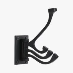Black 3-Prong Swivel Towel Hook -Nesto Store 3ProngSwvlHookBlackS19
