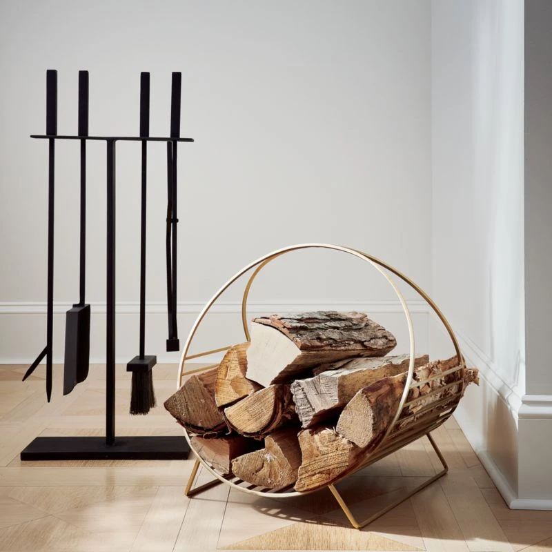 Chord Antique Brass Log Holder 6 Chord Antique Brass Log Holder - Image 4