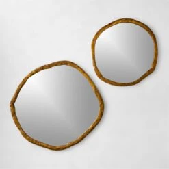 Abel Brass Round Wall Mirror 48" -Nesto Store AbelBrsRndWallMirrorsGrpFHS22