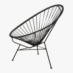 Acapulco Black Outdoor Chair 17 Acapulco Black Outdoor Chair -Nesto Store AcapulcoLoungeChairBlack3QBS17