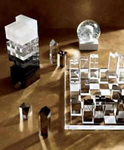 Clear And Smoke Grey Acrylic Chess Set -Nesto Store AcrylicTumblingTowerNV19