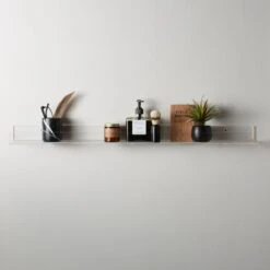 Clear Acrylic Wall Shelf 36" -Nesto Store AcrylicWallLedge36inROF19