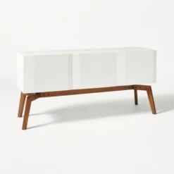 Alba Lacquered White Credenza Small -Nesto Store AlbaWhtLcqrCredenzaIIISm3QF20