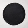 Alcott Black Round Placemat -Nesto Store AlcottSilkPlacematSHS22