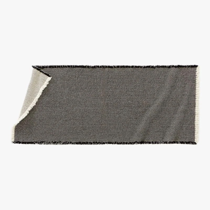 Alex Reversible Black And White Bath Runner Rug 24"x60" 3 Alex Reversible Black And White Bath Runner Rug 24"x60"