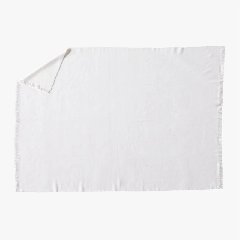 Alpaca Warm White Throw Blanket 50"x70" 4 Alpaca Warm White Throw Blanket 50"x70" - Image 2