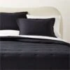 Alto Organic Cotton Black Quilt And Pillow Shams -Nesto Store AltoOrgCttnBlkFQFQuiltSHS23