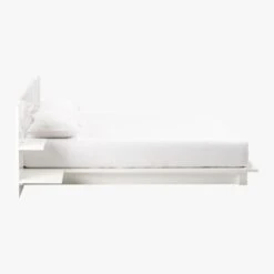 Andes High-Gloss White Platform Queen Bed With Nightstands -Nesto Store AndesBedWhiteKingSDF17