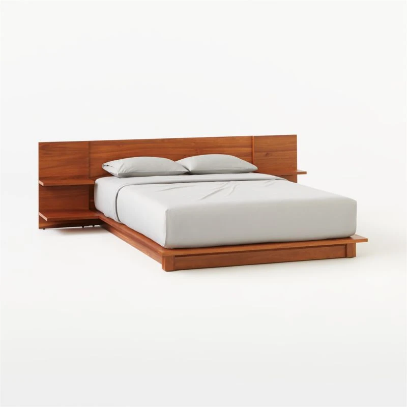 Andes Acacia Wood Platform Queen Bed With Nightstands 4 Andes Acacia Wood Platform Queen Bed With Nightstands - Image 2