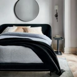 Channel Off-White Faux Fur Throw Pillow With Down-Alternative Insert 18" -Nesto Store AntoniBlackQueenBedAG21 1x1