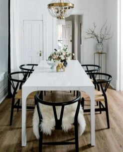 Aqua Virgo Rectangular White Dining Table 100" -Nesto Store AquaVirgoLargeWhiteDiningTableJN19