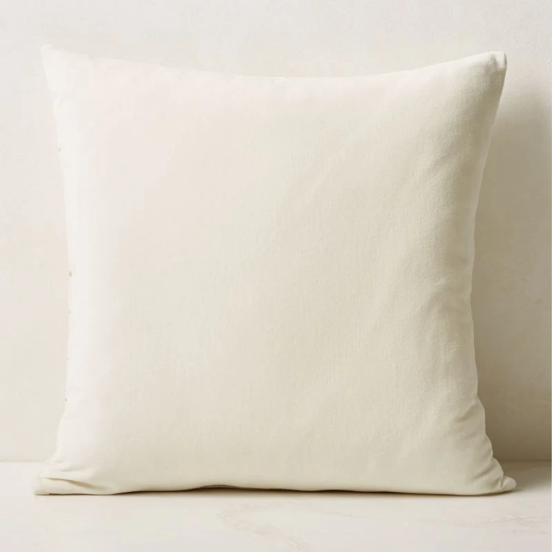 Arabella White Velvet Throw Pillow With Down-Alternative Insert 23'' 4 Arabella White Velvet Throw Pillow With Down-Alternative Insert 23'' - Image 2