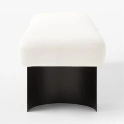 Argyle White Linen Upholstered Bench -Nesto Store ArgyleLinenBenchSnowSDSSF23