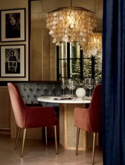 Teardrops Capiz Chandelier 17 Teardrops Capiz Chandelier -Nesto Store AtriumDiningTableAragonOC18