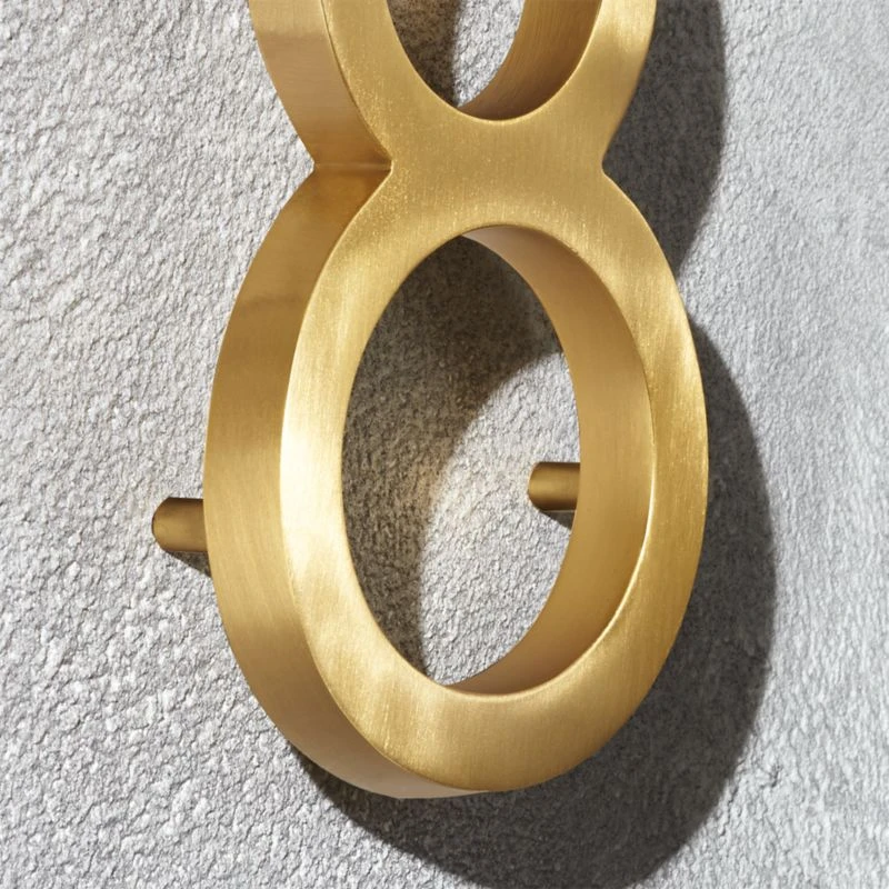 Aurele 6" Brushed Brass House Number 1 5 Aurele 6" Brushed Brass House Number 1 - Image 3