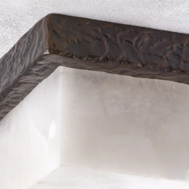 Auric Aluminum And Alabaster Flush Mount Light 5 Auric Aluminum And Alabaster Flush Mount Light - Image 3