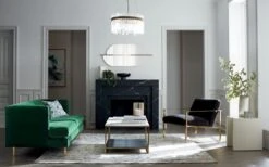 Cue Carbon Black Velvet Chair -Nesto Store AvecEmeraldGreenSofaJN20