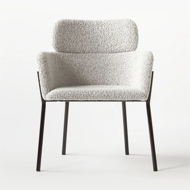 Azalea Black And White Boucle Dining Chair 6 Azalea Black And White Boucle Dining Chair - Image 4
