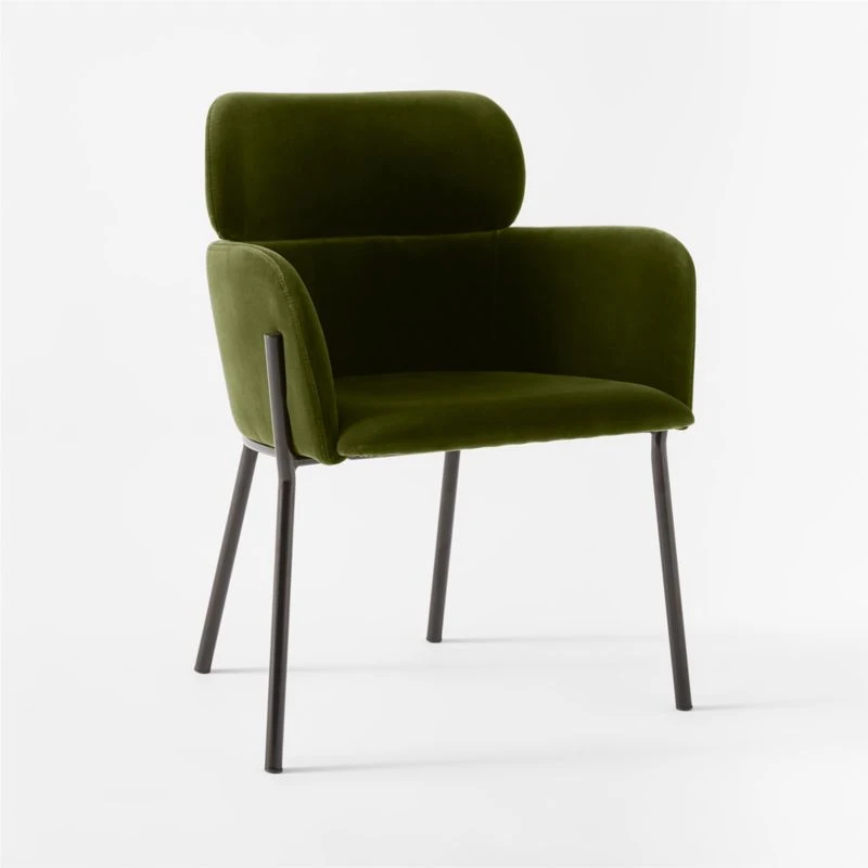 Azalea Green Velvet Dining Armchair 7 Azalea Green Velvet Dining Armchair - Image 5