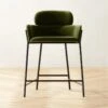 Azalea Green Velvet Counter Stool