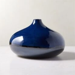 Azure Round Blue Ceramic Vase