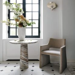 Foley Faux Mohair Grey Dining Armchair 17 Foley Faux Mohair Grey Dining Armchair -Nesto Store BabylonRoundSmallTableFCAG20 1x1