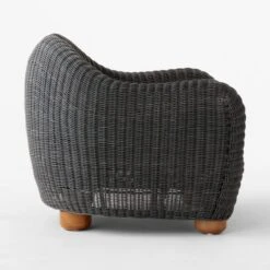 Bacio Graphite Rattan Outdoor Lounge Chair With Grey Sunbrella® Cushions -Nesto Store BacioGreyLoungeChairSDSSS23