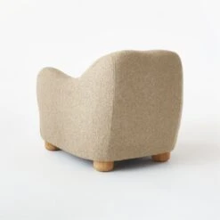 Bacio Camel Boucle Lounge Chair With Bleached Oak Legs -Nesto Store BacioLoungeChairCamel3QBSSS21