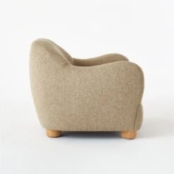 Bacio Camel Boucle Lounge Chair With Bleached Oak Legs -Nesto Store BacioLoungeChairCamelSDSSS21