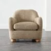Bacio Camel Boucle Lounge Chair With Bleached Oak Legs