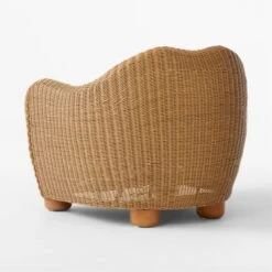 Bacio Natural Rattan Outdoor Lounge Chair With Ivory Sunbrella® Cushions -Nesto Store BacioNatLoungeChair3QBSSS23