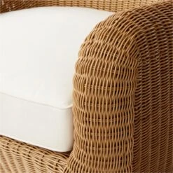 Bacio Natural Rattan Outdoor Lounge Chair With Ivory Sunbrella® Cushions -Nesto Store BacioNatLoungeChairAVSSS23