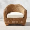 Bacio Natural Rattan Outdoor Lounge Chair With Ivory Sunbrella® Cushions 2 Bacio Natural Rattan Outdoor Lounge Chair With Ivory Sunbrella® Cushions -Nesto Store BacioNatLoungeChairSHS23
