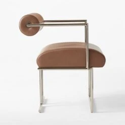 Barber Brown Leather Dining Chair 15 Barber Brown Leather Dining Chair -Nesto Store BarberLeatherChairSDSSSF23