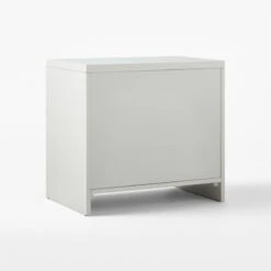 Barton 2-Drawer High-Gloss Grey Lacquered Nightstand -Nesto Store BartonHiGlsLcqdNghtstnd3QBSSS22