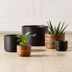 Basket Burnt Rattan Planters -Nesto Store BasketRttnPlantersFHS21