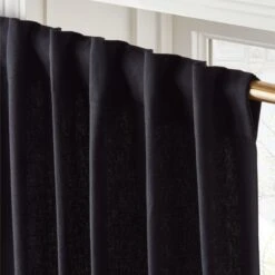 Black Cotton Basketweave Window Curtain Panel 48''x84'' -Nesto Store BasketweaveBlk96CrtnPnlAV2SHS23