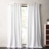 White Cotton Basketweave Window Curtain Panel 48"x84" -Nesto Store BasketweaveIIPnlWht96SHF18