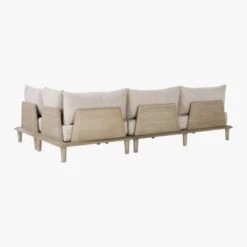 Baixa 3-Piece Wood Outdoor Patio Sectional Sofa -Nesto Store BaxiaWood3PcSect3QBS20