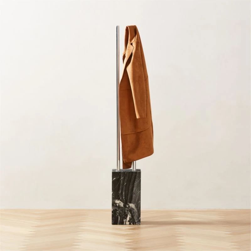 Bellamy Marble And Polished Stainless Steel Coat Rack 4 Bellamy Marble And Polished Stainless Steel Coat Rack - Image 2