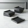 Bento Square Black Appetizer Plate Set Of 8 -Nesto Store BentoMatteBlackAppPlateS8SHF16
