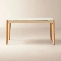 Beto White Shagreen Desk With Drawer
