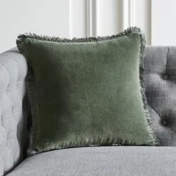 Bettie Forest Green Throw Pillow With Down-Alternative Insert 16"