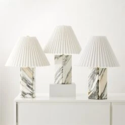Bianca White Marble Table Lamp -Nesto Store BiancaWhtMarbleTableLampAV2SHF23