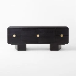 Bishop Black Ebonized Oak Wood Credenza -Nesto Store BishopCredenzaSOSSS22
