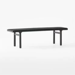 Large Black Leather Woven Bench -Nesto Store BlackLthrWrappedBenchLg3QSSF21