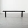 Large Black Leather Woven Bench -Nesto Store BlackLthrWrappedBenchLgSHF21
