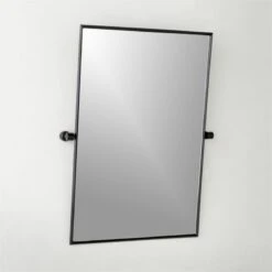 Blaine Matte Black Rectangular Pivot Wall Mirror 24"x36" -Nesto Store BlaineMttBkPvtMrr24x36inAV2SHF22
