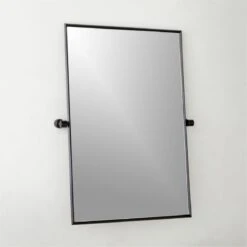 Blaine Matte Black Rectangular Pivot Wall Mirror 24"x36" -Nesto Store BlaineMttBkPvtMrr24x36inAVSHF22